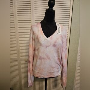 Wildfox Pastel Tie-Dye V-Neck Top